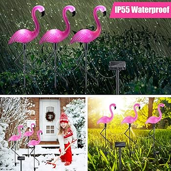 Amazon.co.jp: Geelin 9パック ピンク フラミンゴ ソーラー